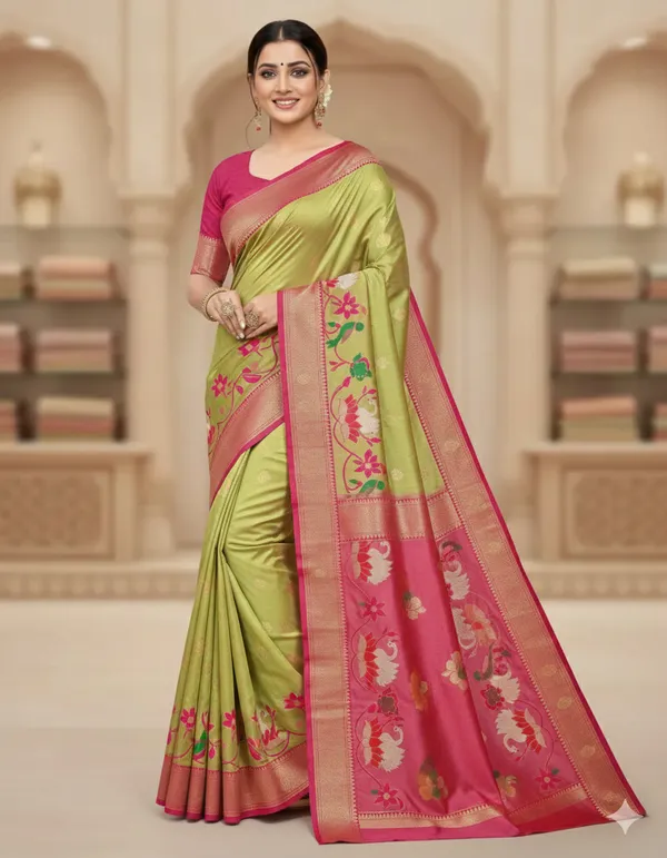 Yellow_Lotus_Paithani_Saree_For_Women