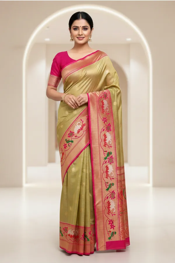 Beige_Lotus_Paithani_Saree_For_Women
