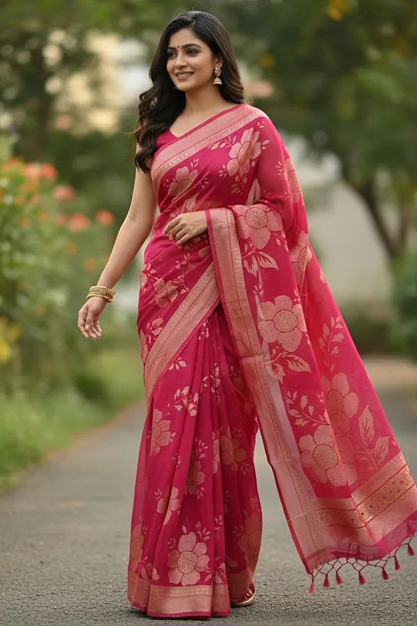 Elegant_Pink_Zari_Bloom_Saree_