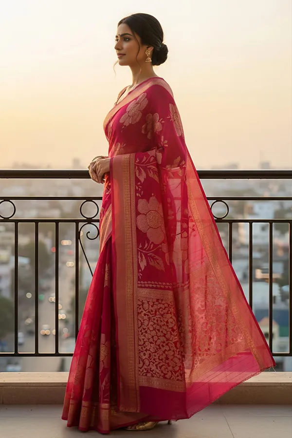 Elegant_Pink_Zari_Bloom_Saree_