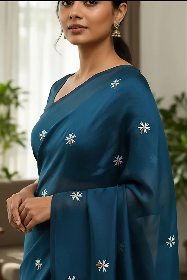 Prajakta_Noor_Teal_Floral_Saree_