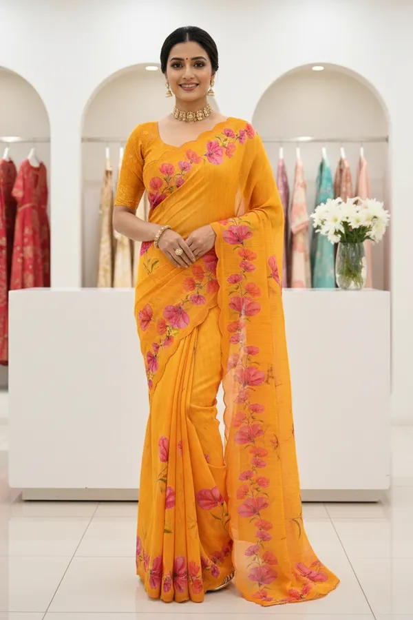 Yellow_Cotton_Nimjari_Cotton_Saree_For