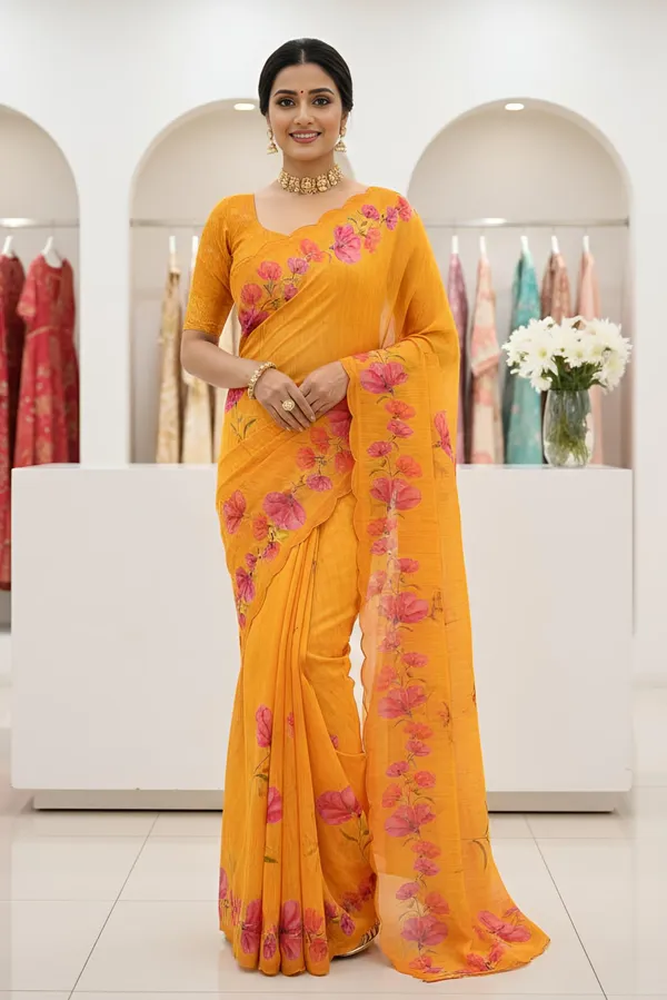 Yellow_Cotton_Nimjari_Cotton_Saree_For
