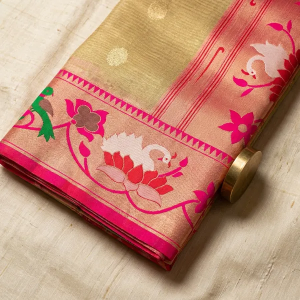 Beige_Lotus_Paithani_Saree_For_Women
