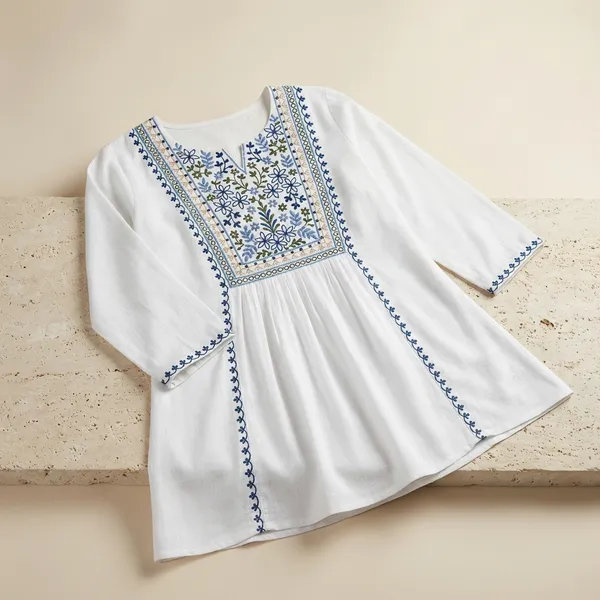 White_Cotton_Cotton_Branded_Short_Kurti_For_Women