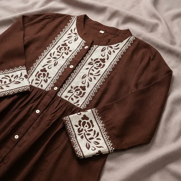 Brown_Cotton_Branded_Short_Kurti_For_Women