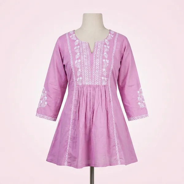 Pink_Cotton_Branded_Short_Kurti_For_Women