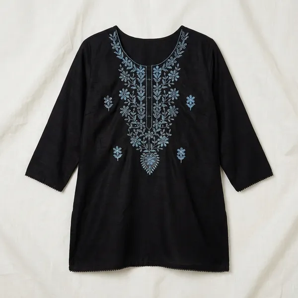 Black_Cotton_Branded_Short_Kurti_For_Women