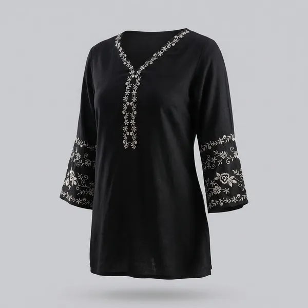 Black_Cotton_Branded_Short_Kurti_For_Women