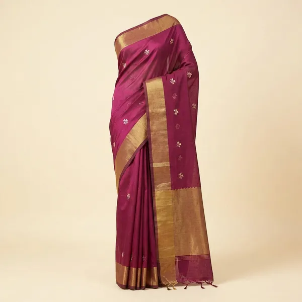 Magenta_Prajakta_Floral_Cotton_Saree_For_Women