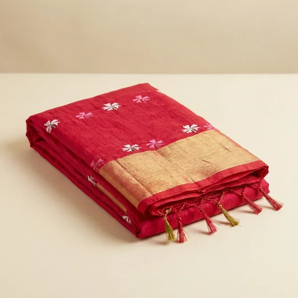 Red_Prajakta_Floral_Cotton_Saree_For_Women