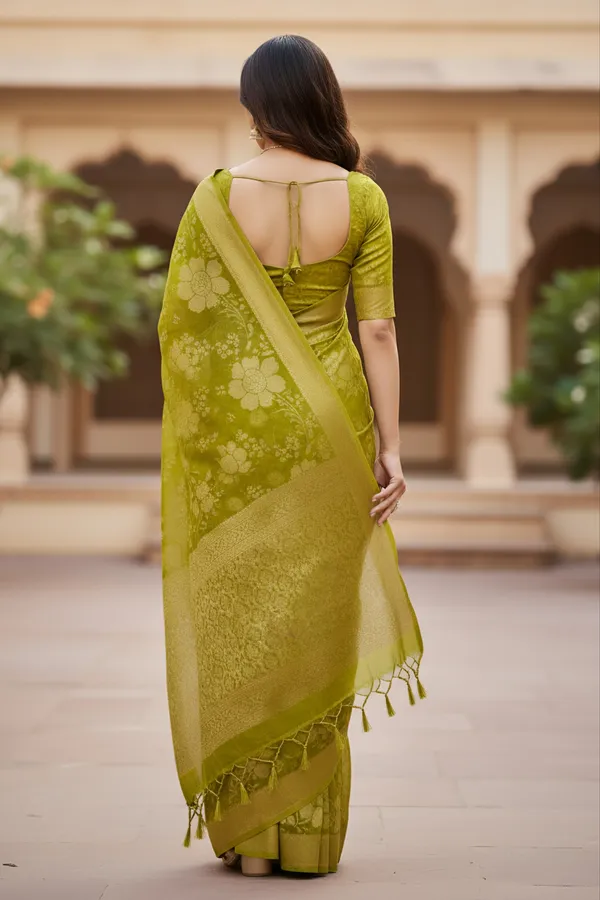 Soft_Lime_Yellow_Silk_Saree_with_Floral_Weave_and_Zari_Border