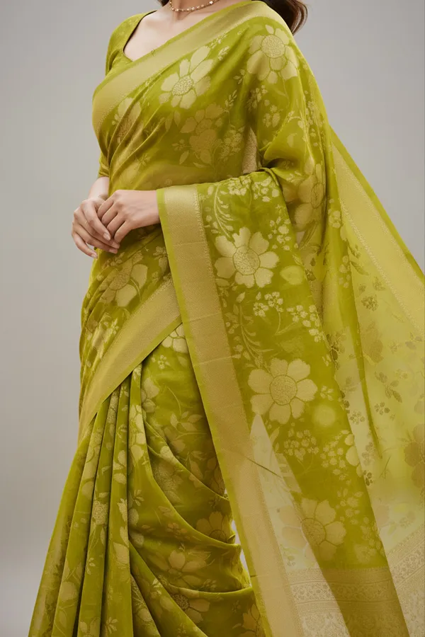 Soft_Lime_Yellow_Silk_Saree_with_Floral_Weave_and_Zari_Border