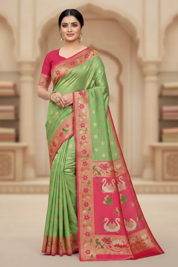 Green_Lotus_Paithani_Saree_For_Women