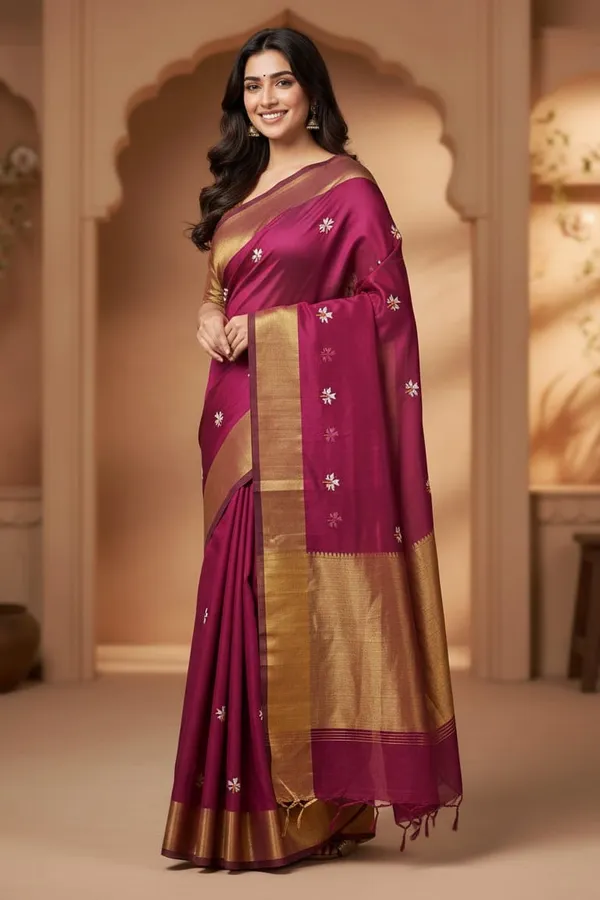Magenta_Prajakta_Floral_Cotton_Saree_For_Women
