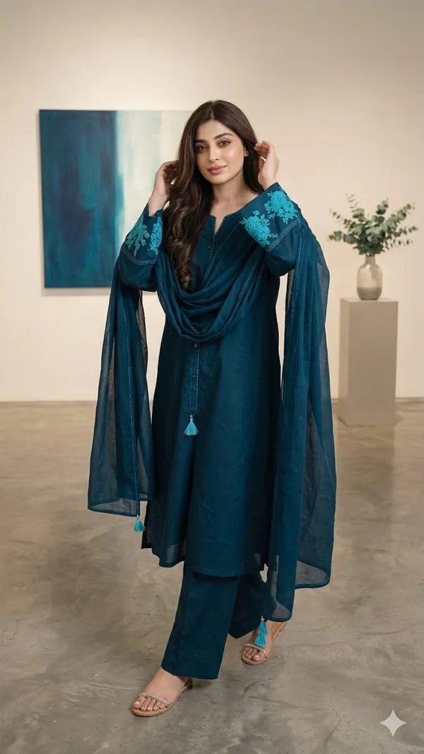 Blue_Cotton_Kurta_set_