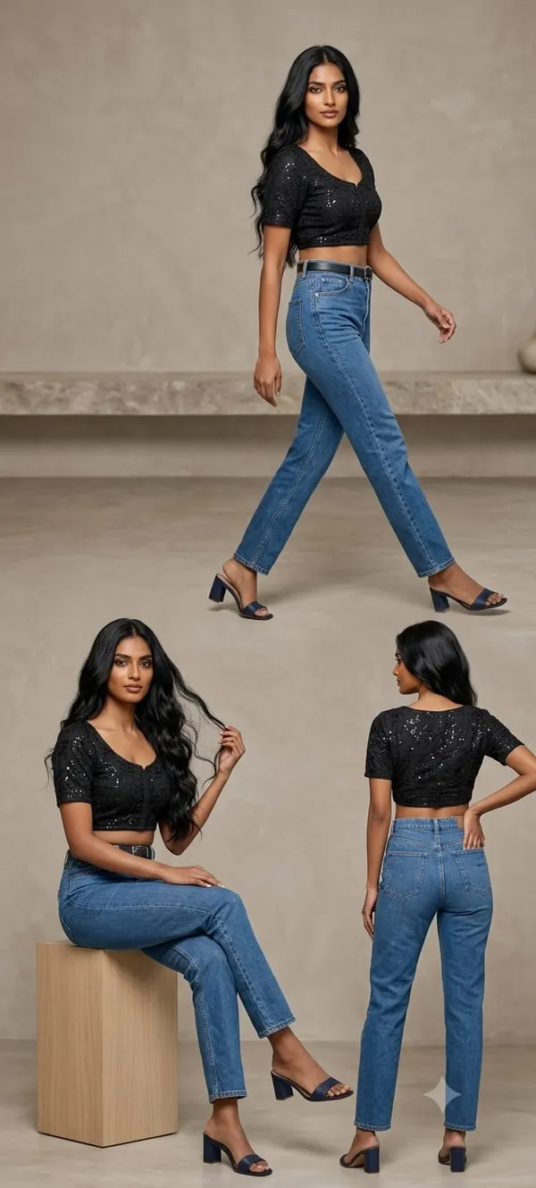Black_Embroidery_Readymade_Blouse_For_Women_