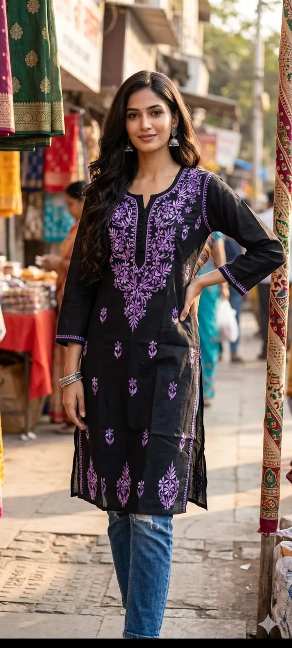 Black_Lucknowi_Cotton_Kurti_