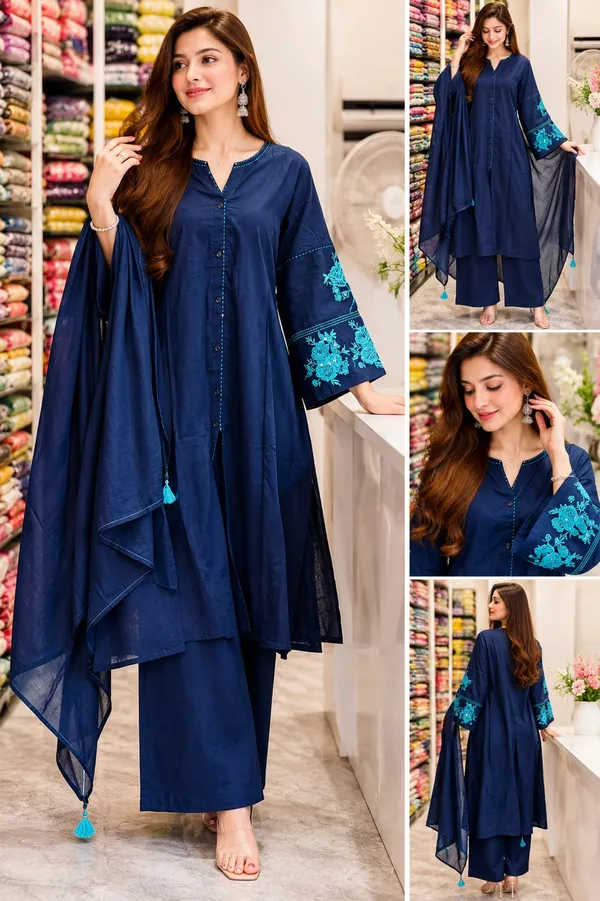 Blue_Cotton_Kurta_set_