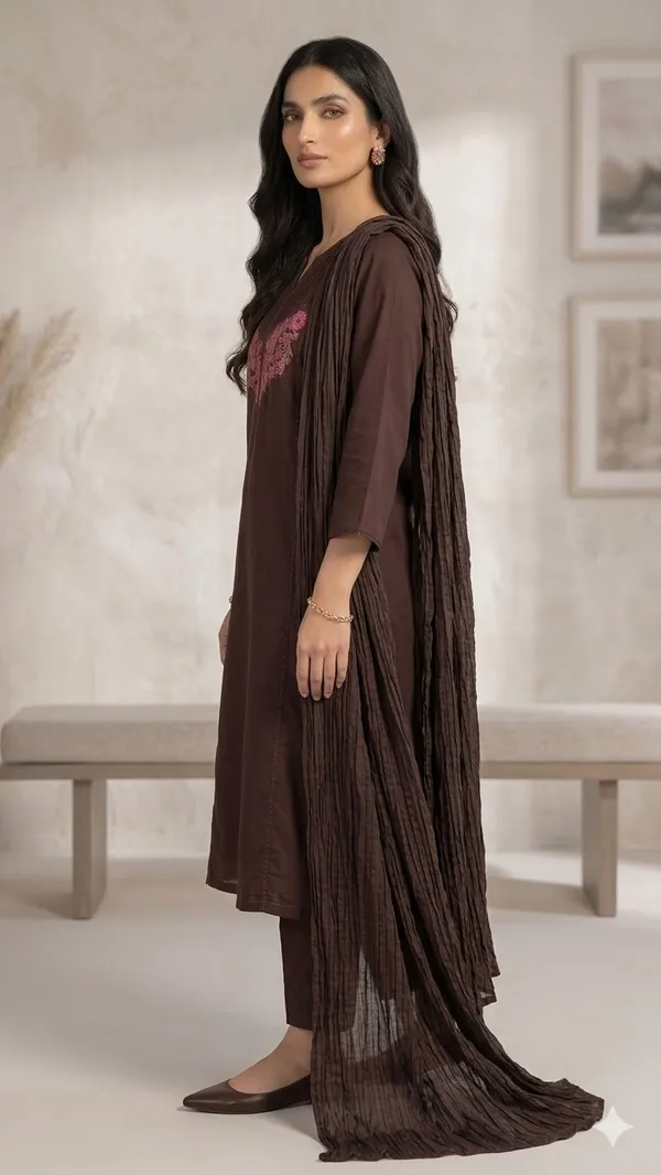 Coffe_Color_Embroidery_Cotton_Suit_