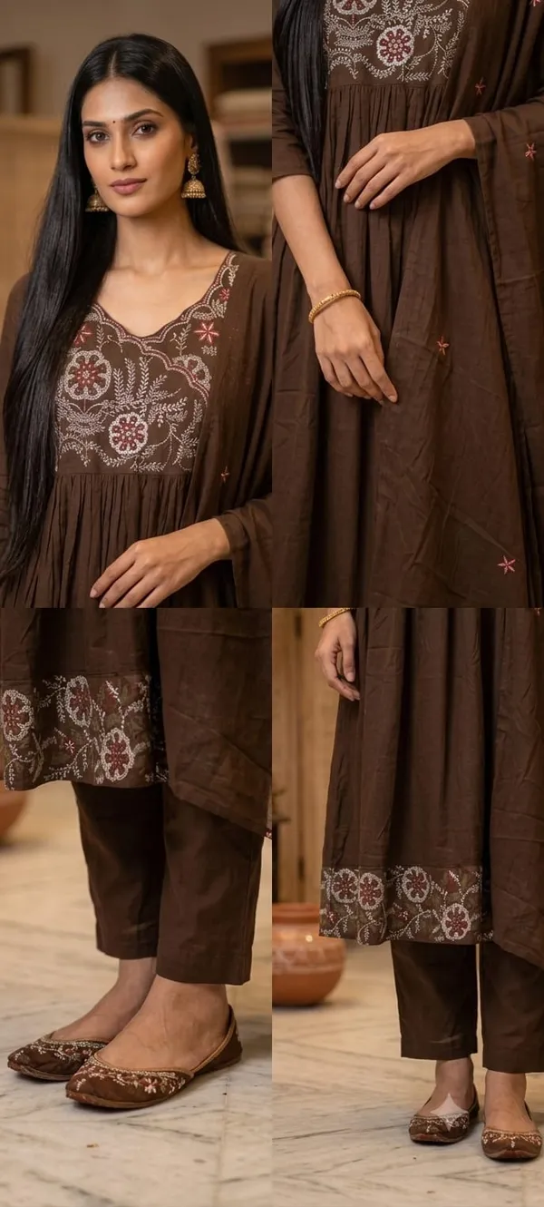 Coffee_Brown_Cotton_Anarkali_Dress