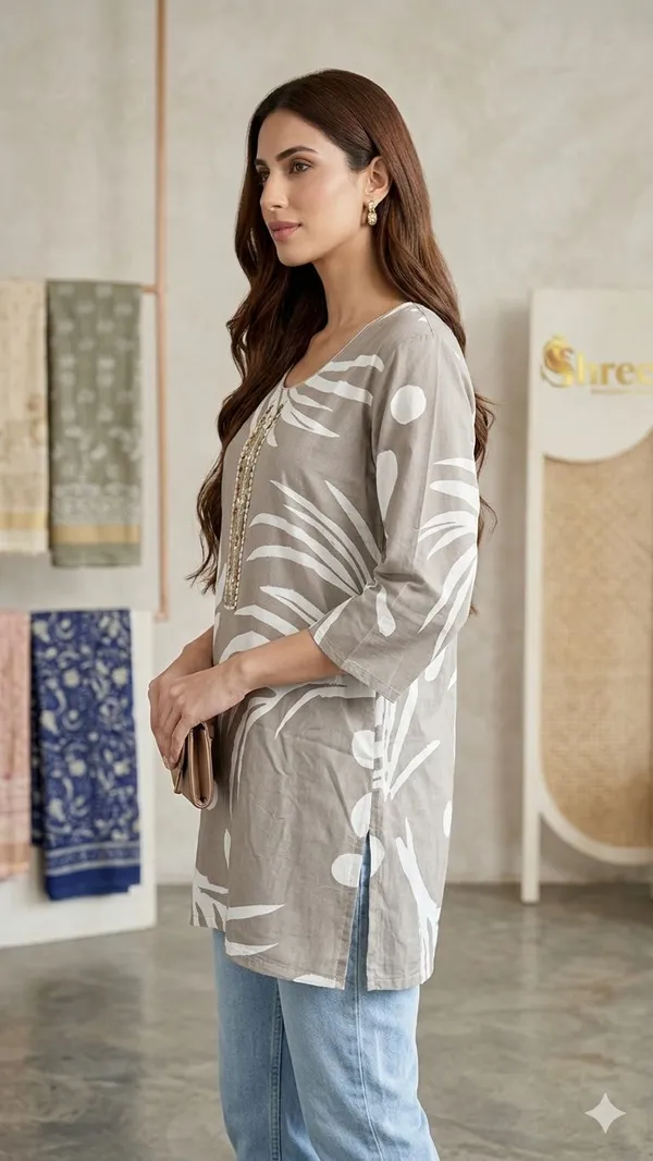 Grey_Cotton_Short_Kurti_