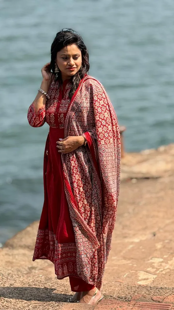 Maroon_Anarkali_Cotton_Kurta_Dress
