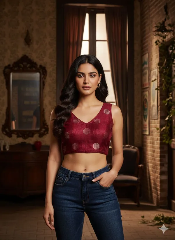 Maroon_Readymade_Blouse_For_Women