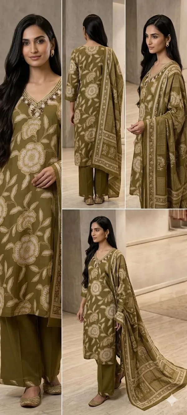 Mehendi_Green_Vetigan_Kurta_Pant_Set_