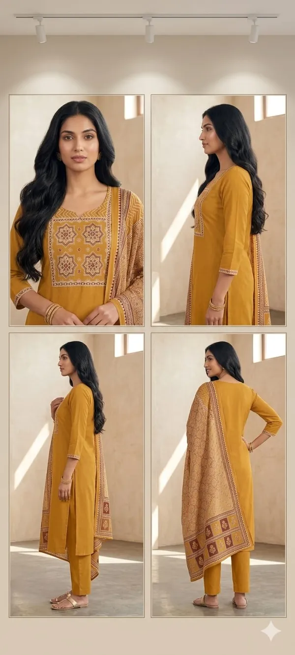 Mustard_Yellow_Cotton_Kurta_Set_