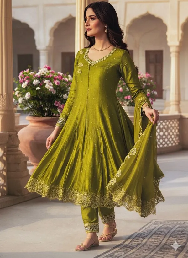 Parrot_Anarkali_Kurta_Set_For_Women