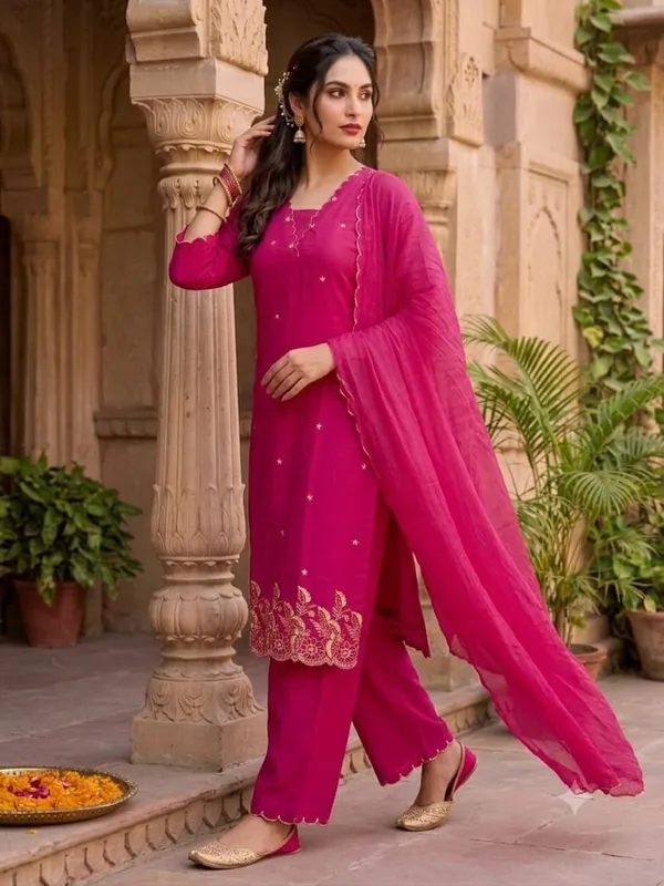 Pink_cotton_Kurta_Set_