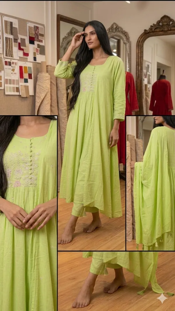 Pista_Cotton_Kurta_Set_For_Women
