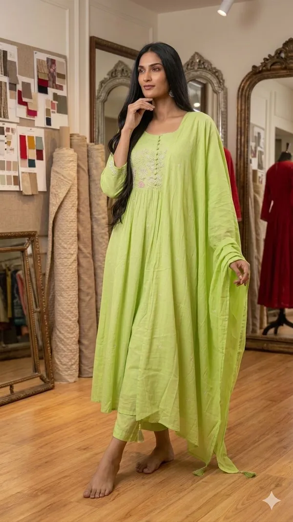 Pista_Cotton_Kurta_Set_For_Women