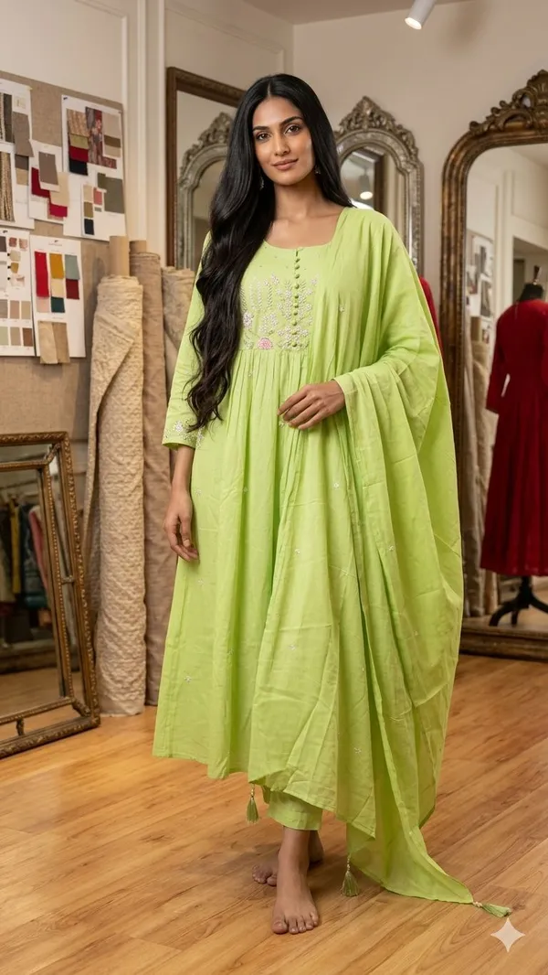 Pista_Cotton_Kurta_Set_For_Women
