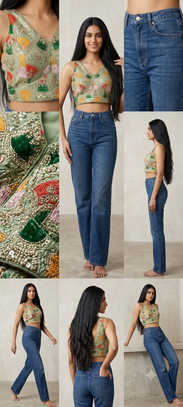 Pista_Green_Embroidery_Readymade_Blouse_For_Women_