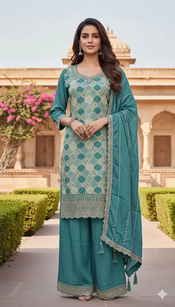 Pista_Green_Plazo_Set_For_Women