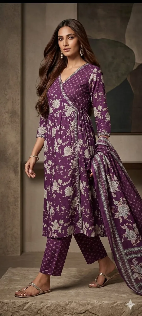 Purple__Printed_Cotton_Kurta_Set