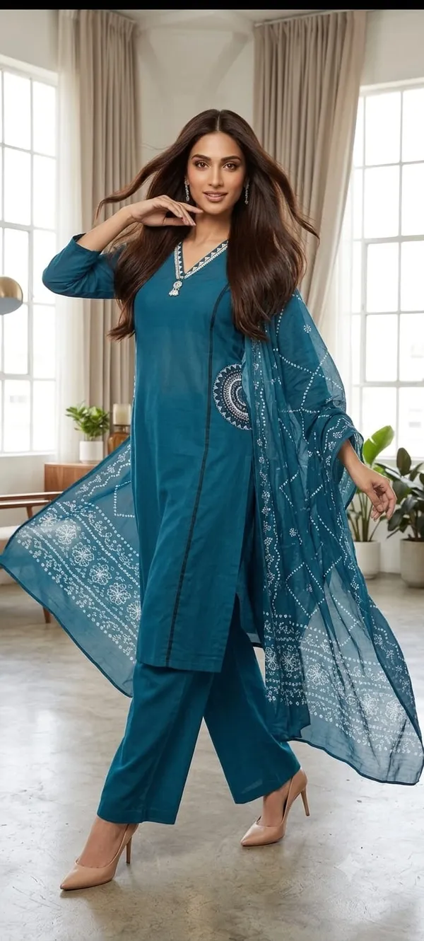 Rama_Blue_Cotton_Kurta_Set_