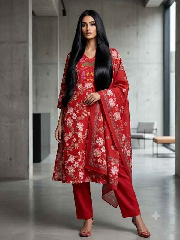 Orange_Cotton_Kurta_Set_