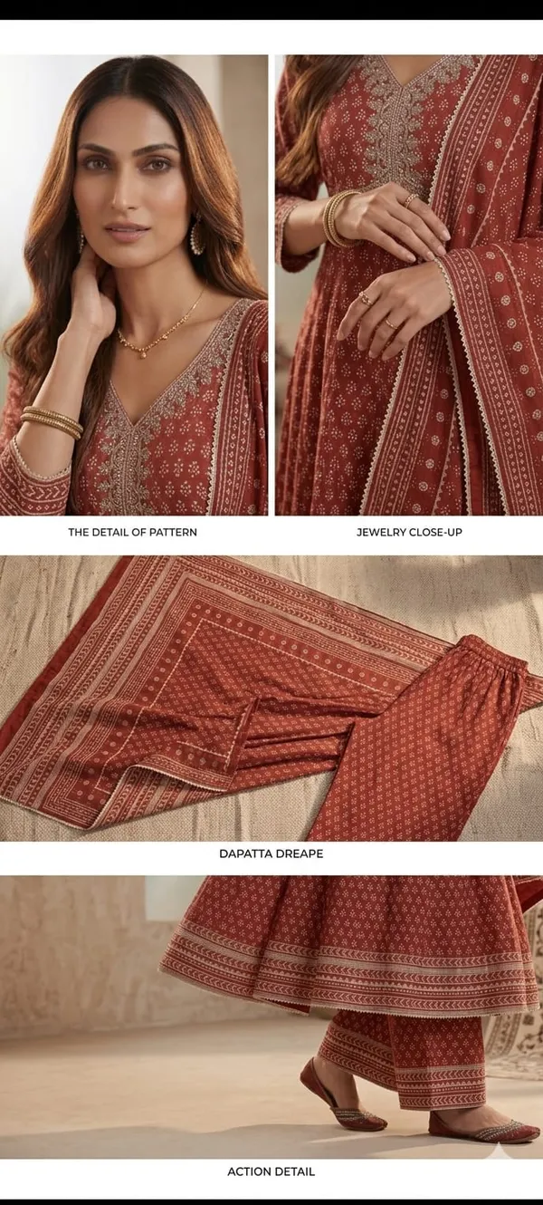 Red_Printed_Cotton_Kurta_Set_