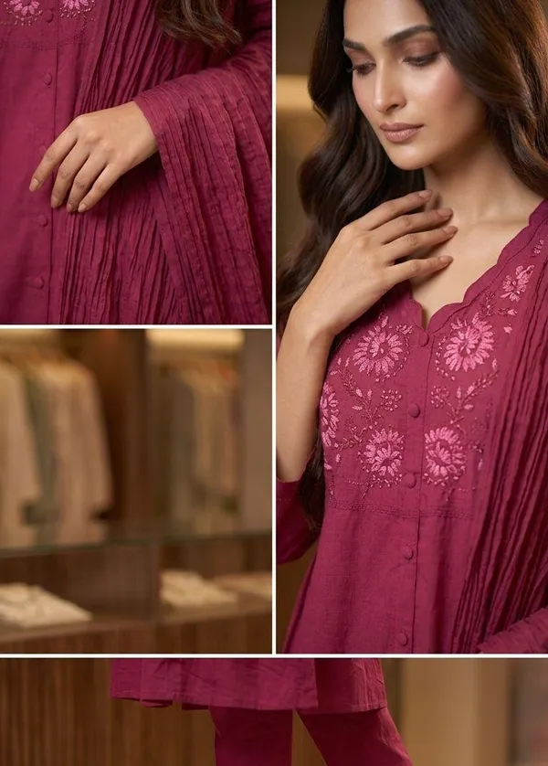 Reddish__Marun_Cotton_Kurta_Set