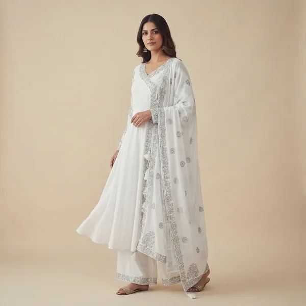 White_Angrakha_Plazo_Set_For_Women