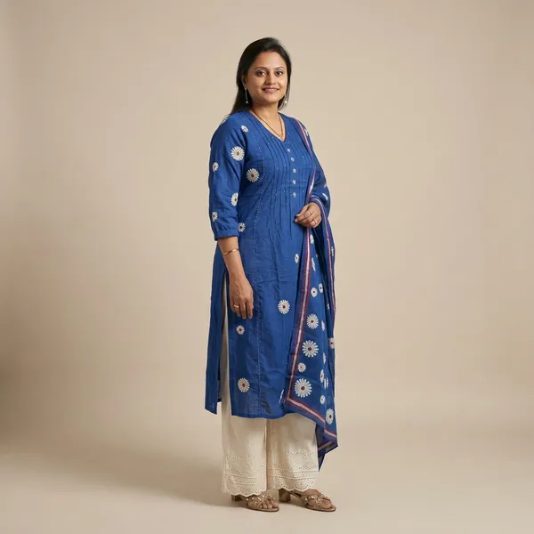 Blue_Cotton_Kurta_Set_For_Women