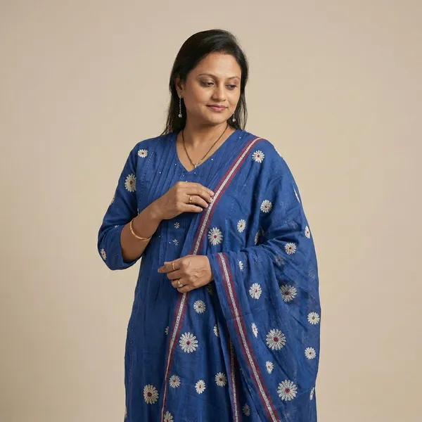Blue_Cotton_Kurta_Set_For_Women