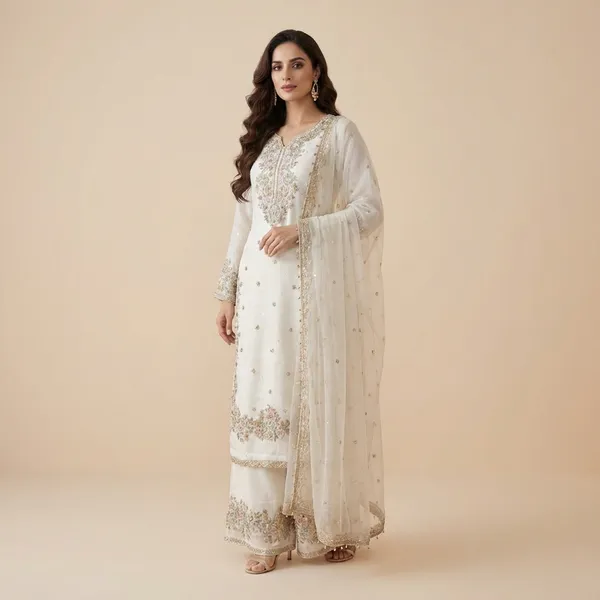 White_Simmer_Elegant_Pakistani_Kurta_Set_For_Women