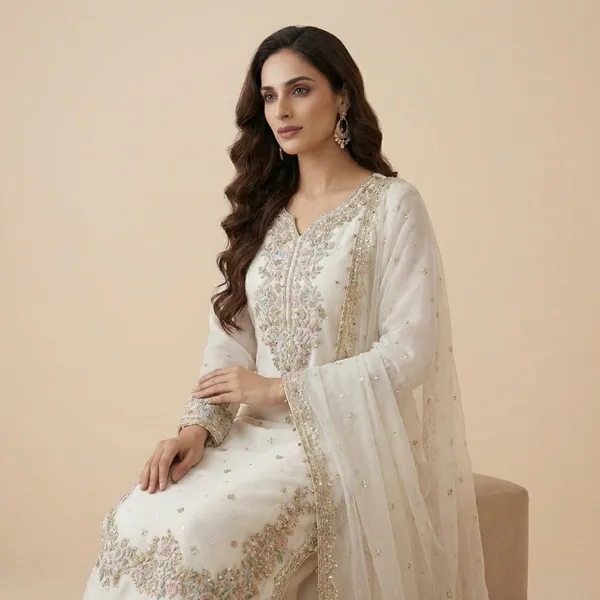 White_Simmer_Elegant_Pakistani_Kurta_Set_For_Women