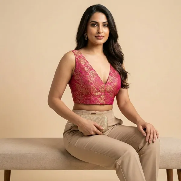 Pink_Fancy_Readymade_Blouse_For_Women