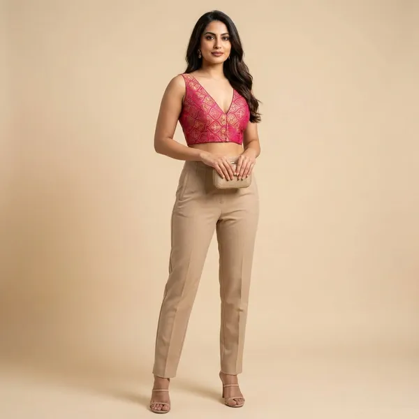 Pink_Fancy_Readymade_Blouse_For_Women