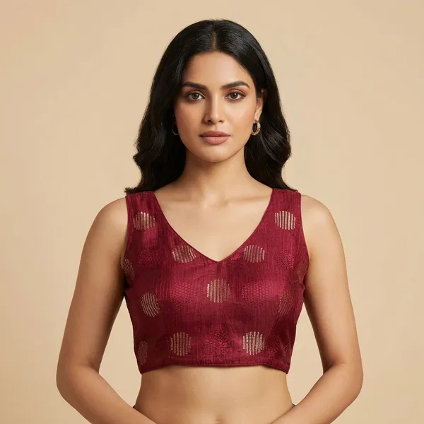 Maroon_Readymade_Blouse_For_Women